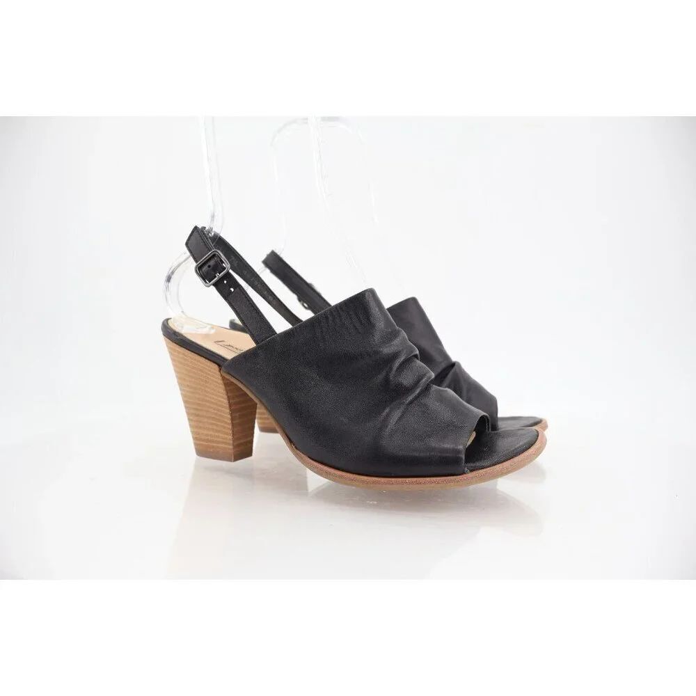 Paul Green Raquel Sandal Womens 10 Black Leather Open Toe Bootie Slingback